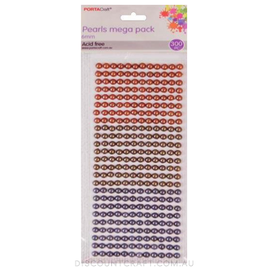 Pearl Jumbo Pack 6mm 300pc - Neutrals