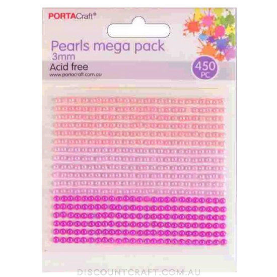 Pearl Jumbo Pack 3mm 450pc - Pinks