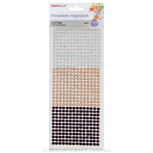 Rhinestone Sheet 6mm 504pc - Neutral Theme