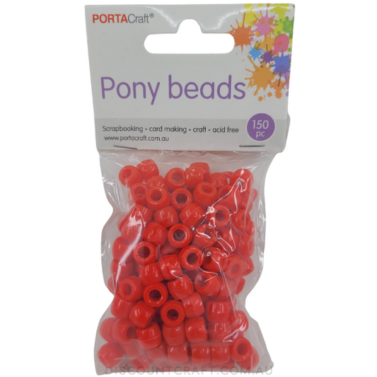 Pony Beads - 150 pack - Red