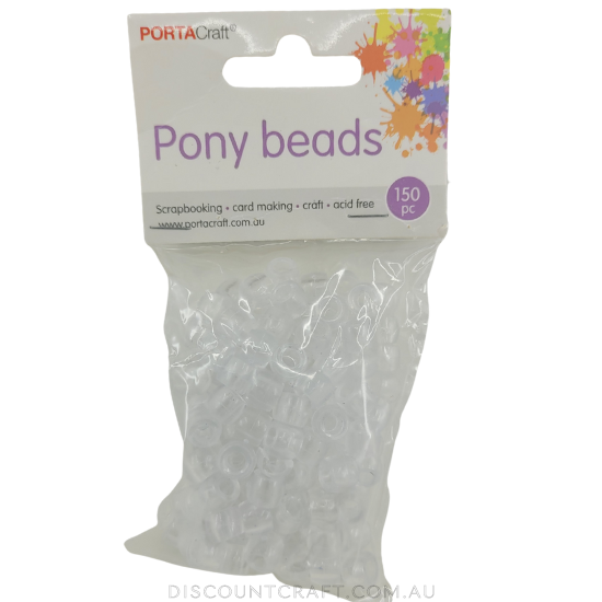 Pony Beads - 150 pack - Clear