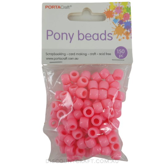 Pony Beads - 150 pack - Pink
