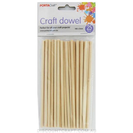 Wooden Craft Rod 25pc Natural