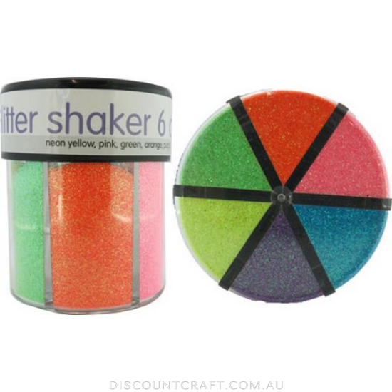 Glitter Shaker 6 way - Neon Colours
