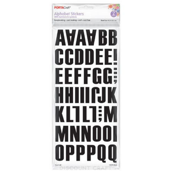 Block Alphabet Sticker 3.5cm 2 Sheets - Black