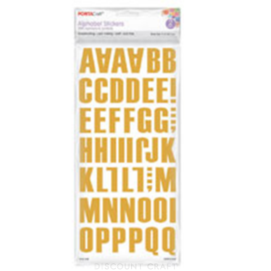 Block Alphabet Sticker 3.5cm 2 Sheets - Gold