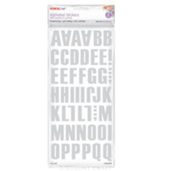 Block Alphabet Sticker 3.5cm 2 Sheets - Silver