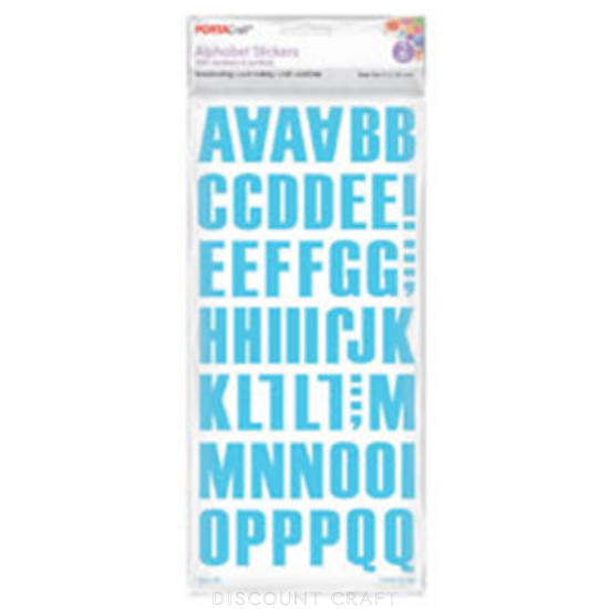 Block Alphabet Sticker 3.5cm 2 Sheets - Light Blue