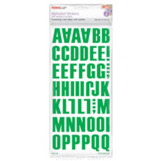 Block Alphabet Sticker 3.5cm 2 Sheets - Green