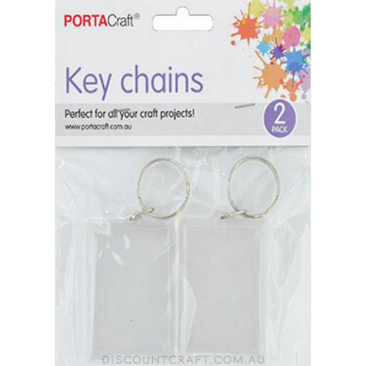 Key Chains Plastic 2pk Rectangle