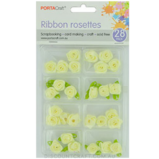 Rosettes Ribbon 28pk - Cream