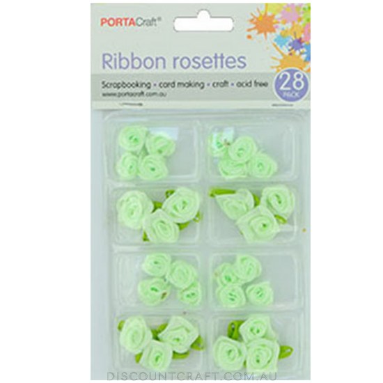 Rosettes Ribbon 28pk - Green