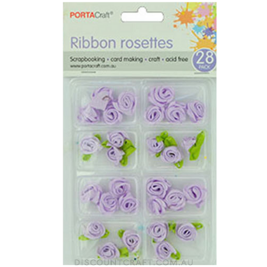 Rosettes Ribbon 28pk - Lavender