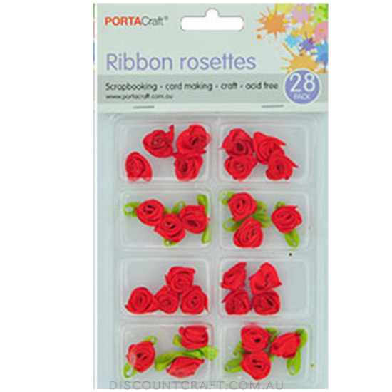 Rosettes Ribbon 28pk - Red