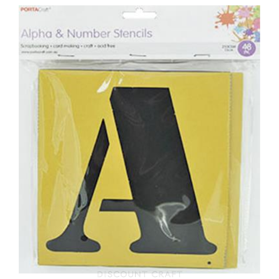 Alpha Number Stencils 250gsm 48pc - 150mm