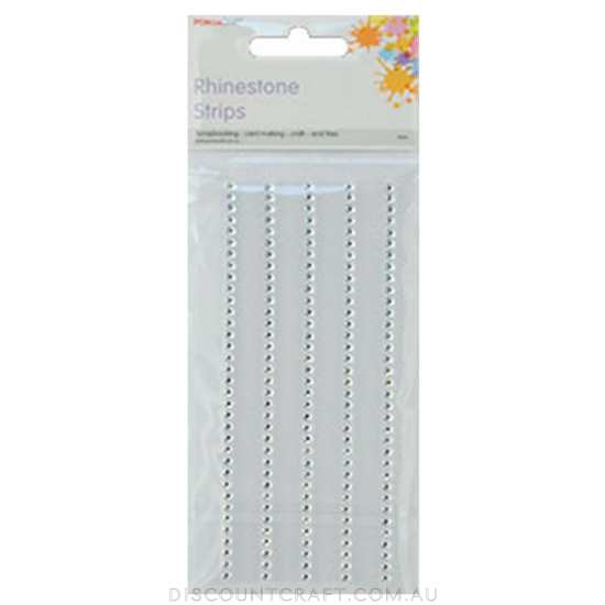 Rhinestone Borders  3mm 5 Strips - Clear