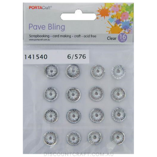 Pavé Bling 14mm Round 16pk - Silver