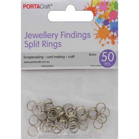 Split Rings 8mm 50pk - Silver