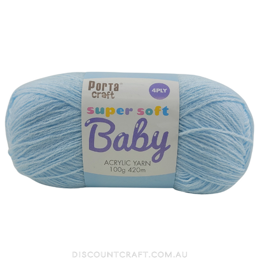 Super Soft Baby Acrylic Yarn 420m 4ply - Baby Blue