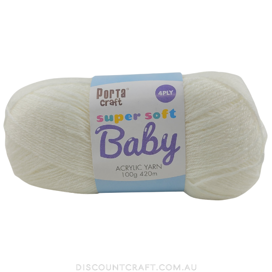 Super Soft Baby Acrylic Yarn 420m 4ply - White