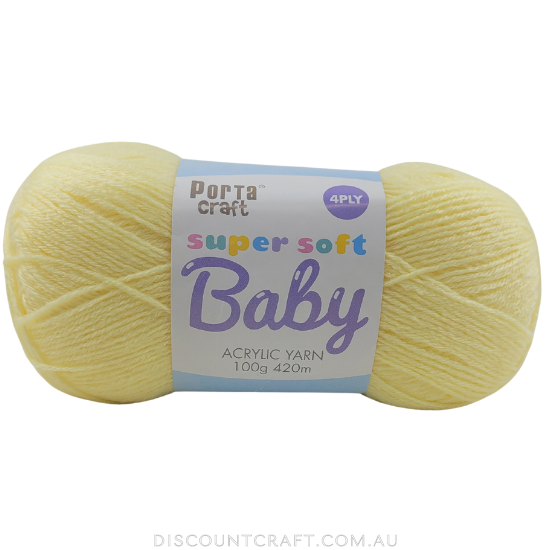 Super Soft Baby Acrylic Yarn 420m 4ply - Lemon