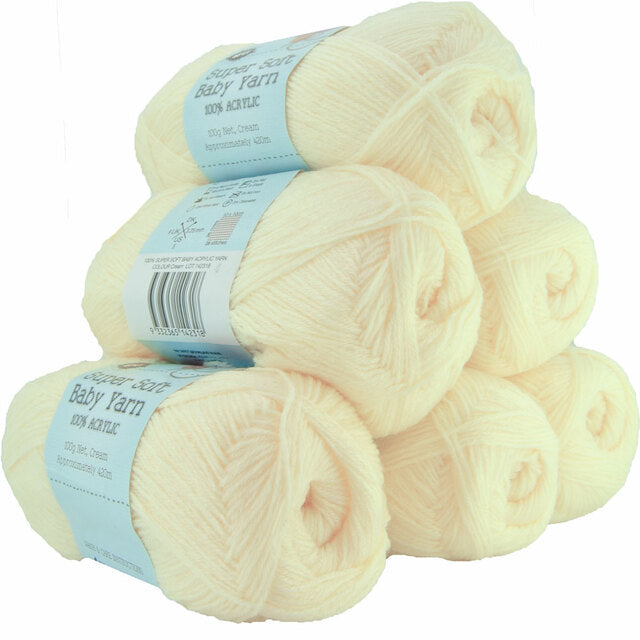 Super Soft Baby Acrylic Yarn 420m 4ply - Cream