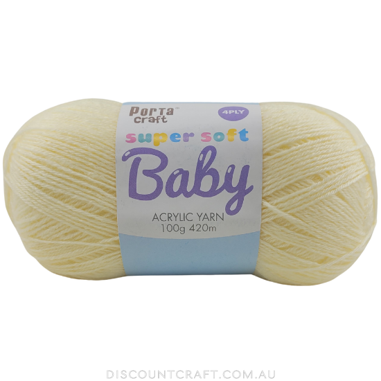 Super Soft Baby Acrylic Yarn 420m 4ply - Cream