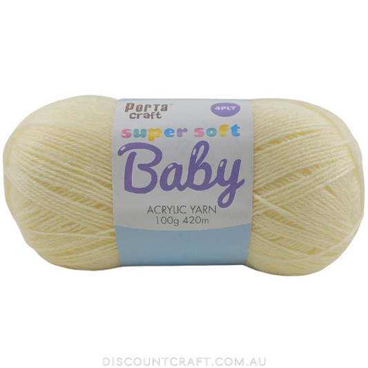 Super Soft Baby Acrylic Yarn 420m 4ply - Cream