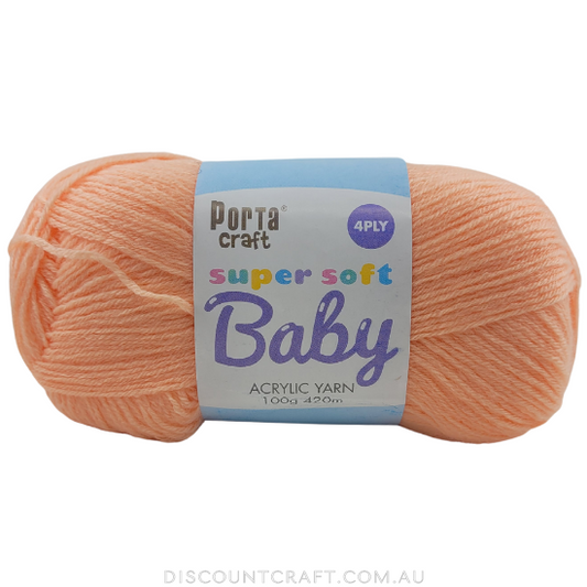 Super Soft Baby Acrylic Yarn 420m 4ply - Apricot