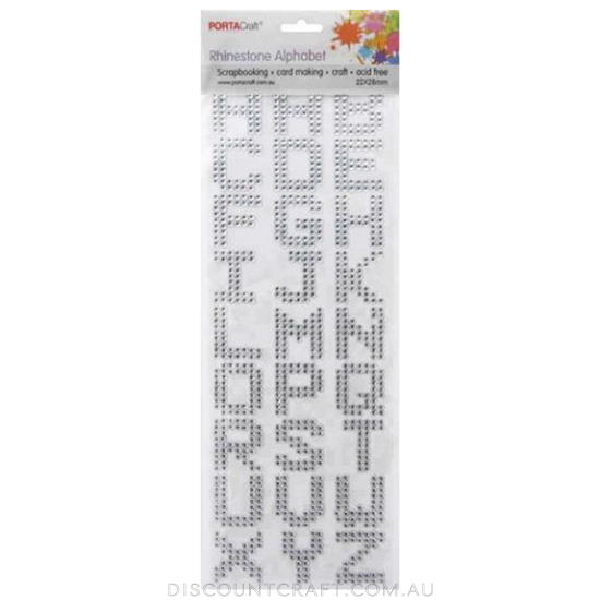 Rhinestone Alphabet 27pk - Silver