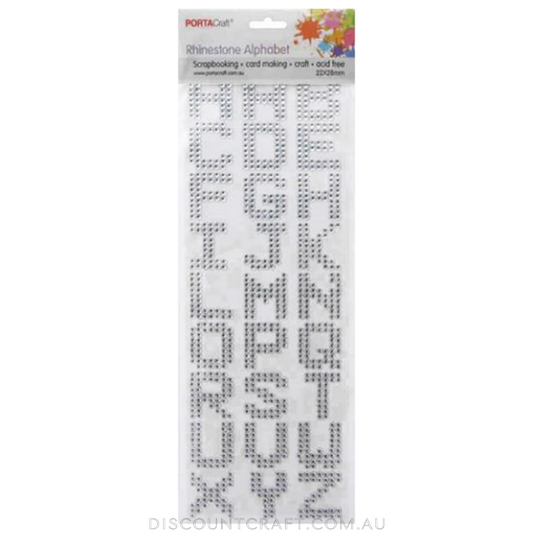 Rhinestone Alphabet 27pk - Silver