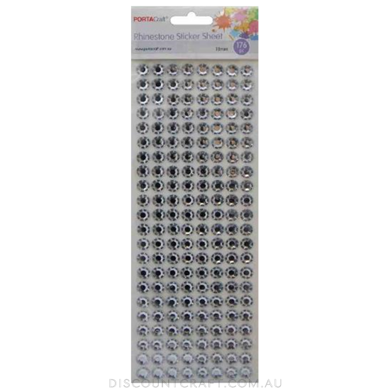 Rhinestone Sheet 10mm 176pc - Clear