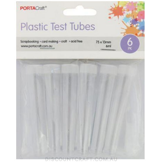Plastic Test Tubes 75x13mm (4ml) - 6pk