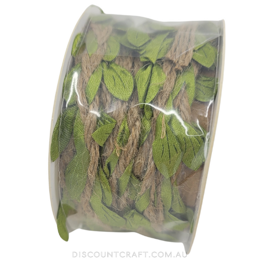 Burlap Trim Rolls 2m - Leaf Design