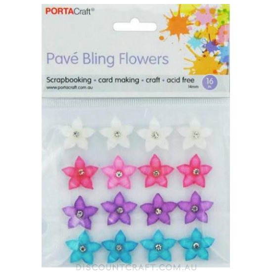 Gem Flowers 14mm 16pk - Pastel