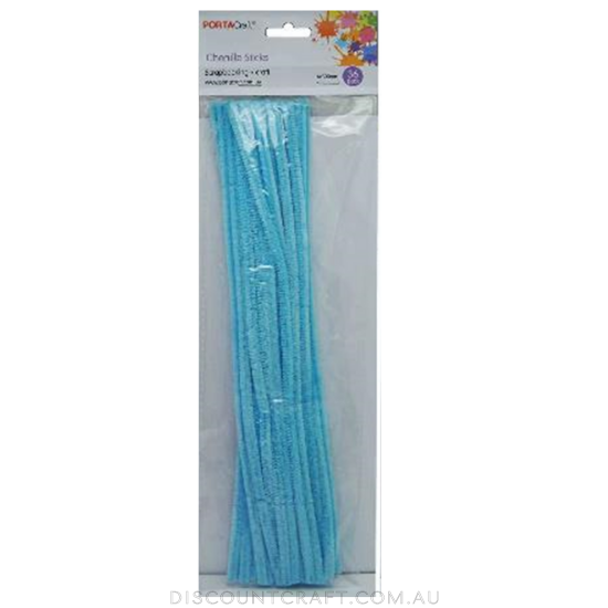 Chenille Stems 6mm 36pc - Light Blue