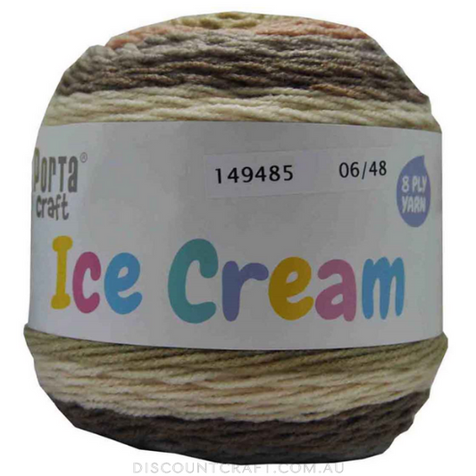 Ice Cream Yarn 200g 380m 8ply - Mocha Swirl