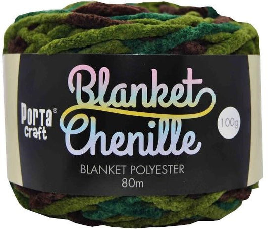 Chenille Blanket Yarn 100g 80m 12ply - Enchanted Forest