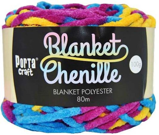 Chenille Blanket Yarn 100g 80m 12ply - Crayons