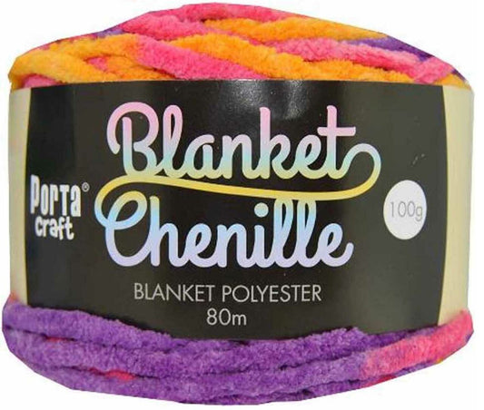 Chenille Blanket Yarn 100g 80m 12ply - Fantasy
