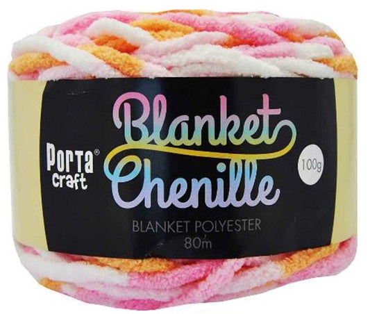 Chenille Blanket Yarn 100g 80m 12ply -  Toasted Marshmallow