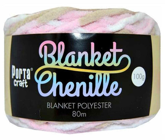Chenille Blanket Yarn 100g 80m 12ply -  Mallow Mocha