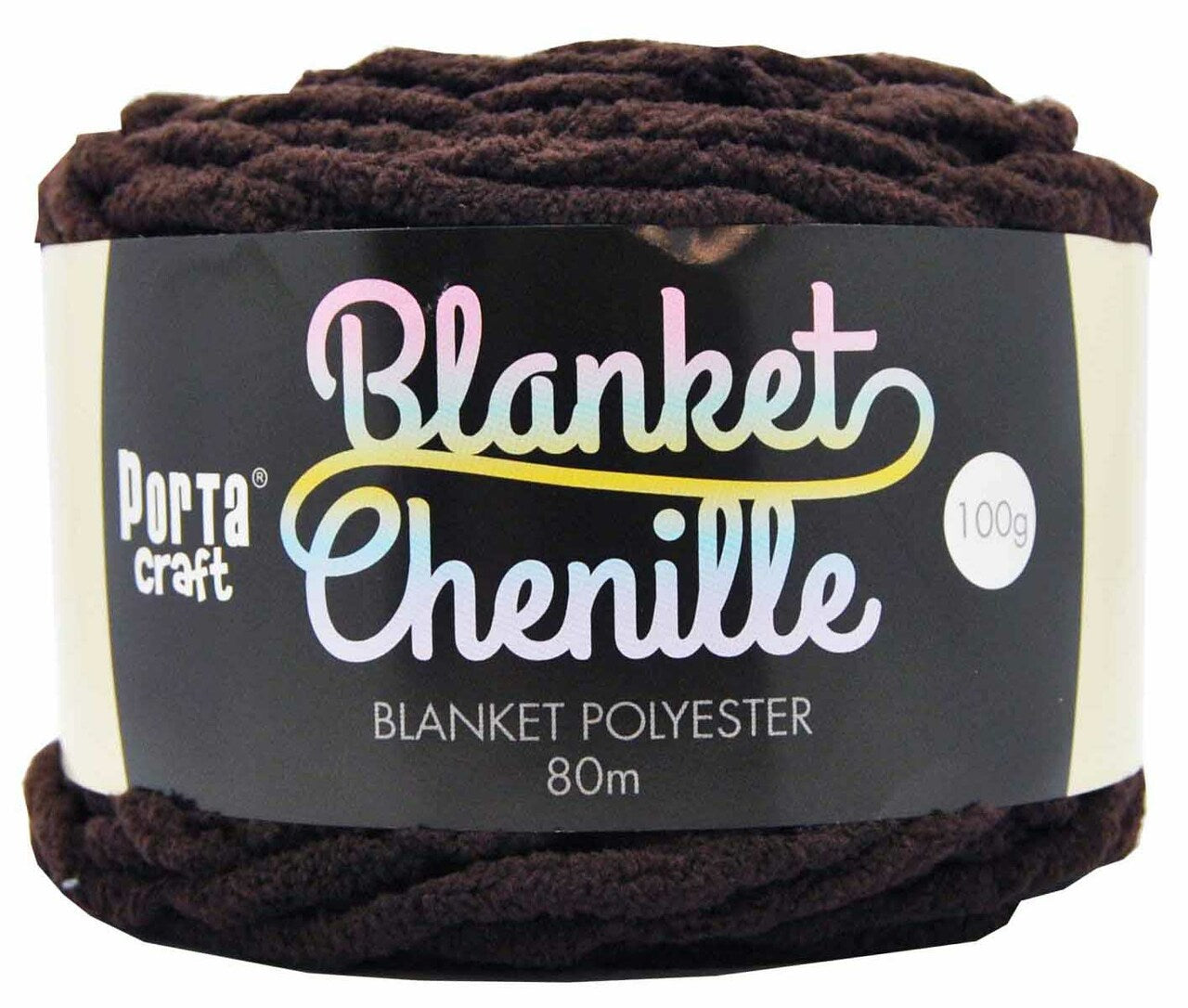 Chenille Blanket Yarn 100g 80m 12ply - Chocolate