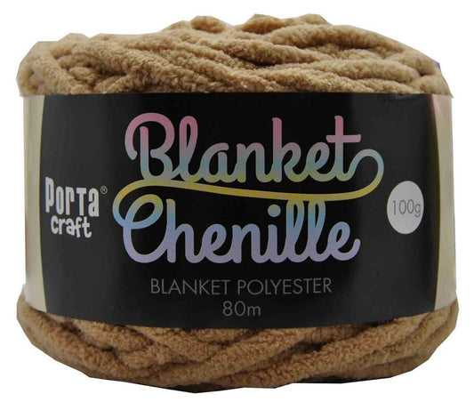 Chenille Blanket Yarn 100g 80m 12ply -  Taupe
