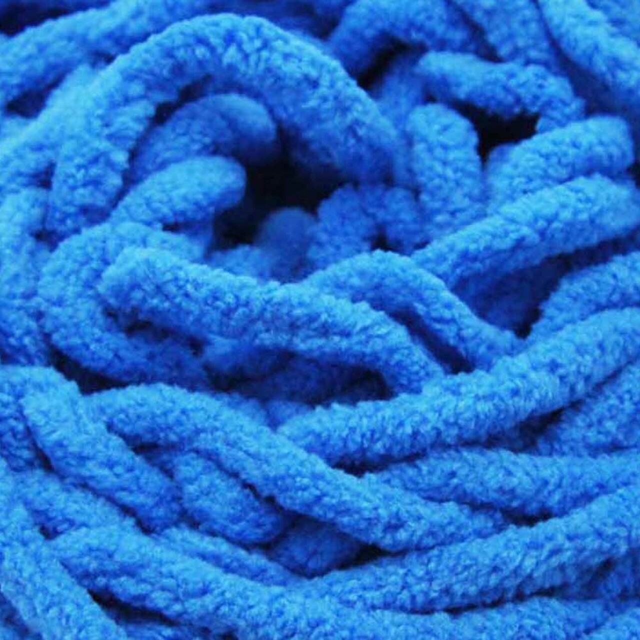 Chenille Blanket Yarn 100g 80m 12ply -  Bright Blue