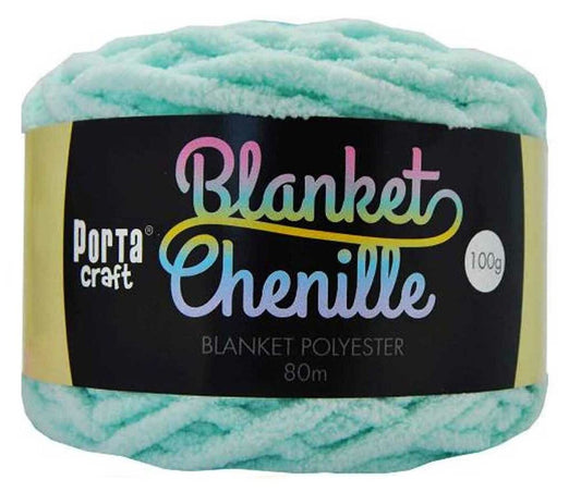 Chenille Blanket Yarn 100g 80m 12ply - Baby Blue