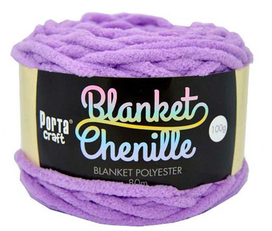 Chenille Blanket Yarn 100g 80m 12ply - Lilac