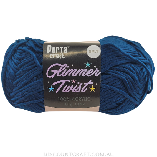Glimmer Twist Yarn 100g 134m -  Steel Blue
