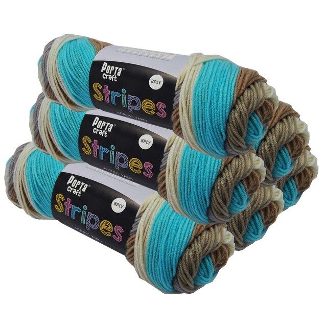 Stripes Acrylic Yarn 100g 188m 8ply - Sandbar