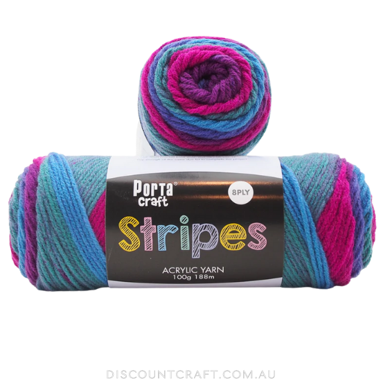 Stripes Acrylic Yarn 100g 188m 8ply - Polo